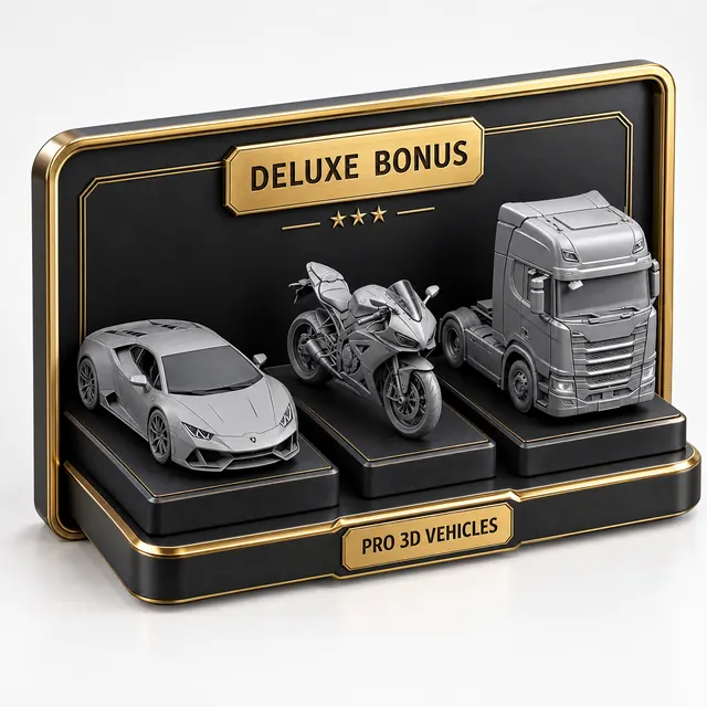 Professional 3D vehicles STL collection