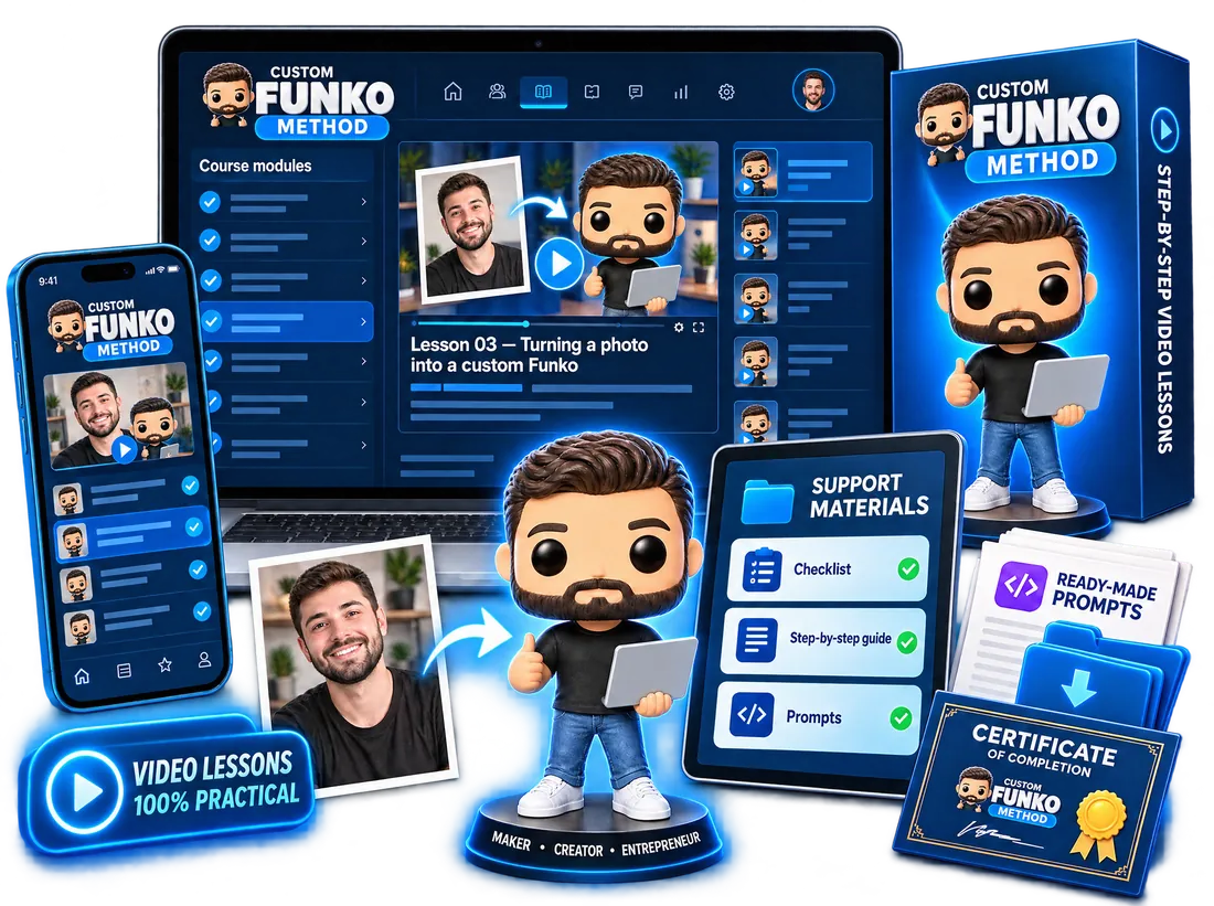 Custom Funko Method: video lessons, STL library and bonuses